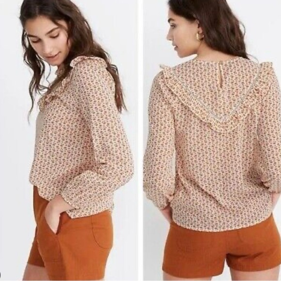 Madewell Ruffle-Yoke Prairie Top - Picture 3 of 6